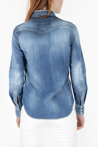 Snap Button Dèlavè Denim Shirt