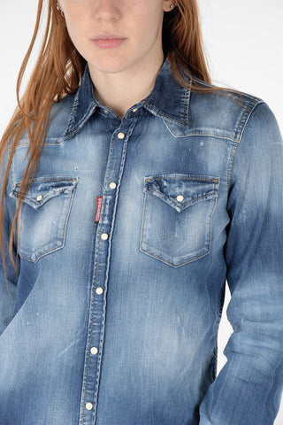 Snap Button Dèlavè Denim Shirt
