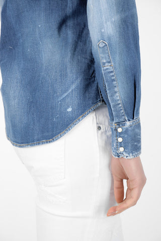 Snap Button Dèlavè Denim Shirt