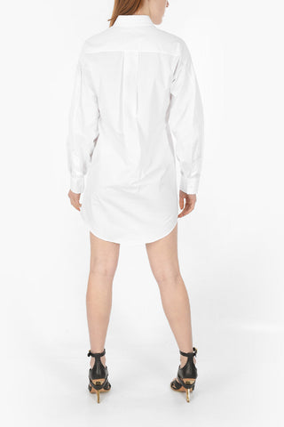 Standard Collar Cotton Shirt Dress