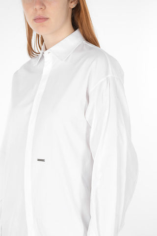 Standard Collar Cotton Shirt Dress