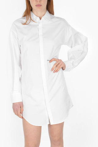 Standard Collar Cotton Shirt Dress