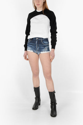 Distressed Denim BROS Shorts