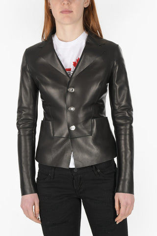 Blazer SLIM FIT in Pelle con Bottoni Metallici