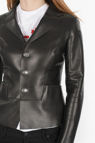 Blazer SLIM FIT in Pelle con Bottoni Metallici