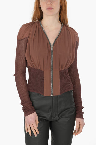 PHLEGETHON Front Zipped EUGENIE Silk Shirt