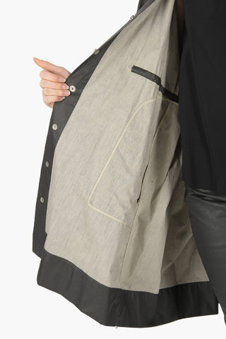 TECUATL Snap Button Coated Cotton Overcoat