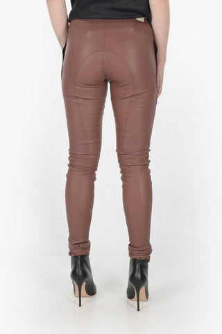 PHLEGETHON Elastic Waistband Leather Leggings