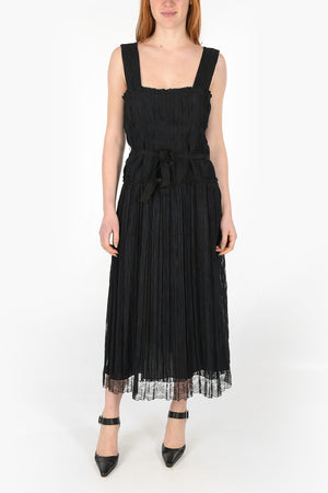 Belted Chiffon Midi Dress