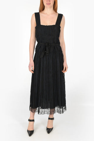 Belted Chiffon Midi Dress