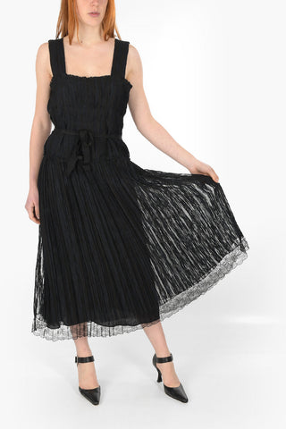 Belted Chiffon Midi Dress