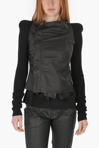 PHLEGETHON Knitted Sleeve COBRA Leather Jacket