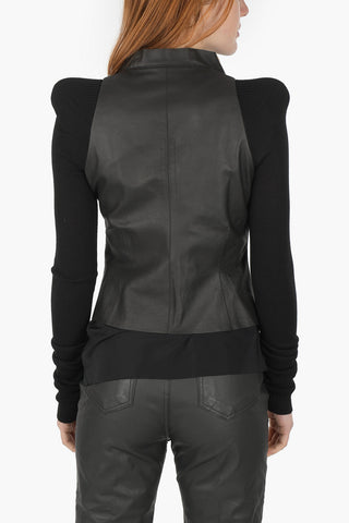 PHLEGETHON Knitted Sleeve COBRA Leather Jacket