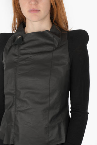 PHLEGETHON Knitted Sleeve COBRA Leather Jacket