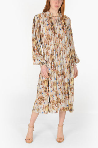 Bill Printed Pleated Midi Dress