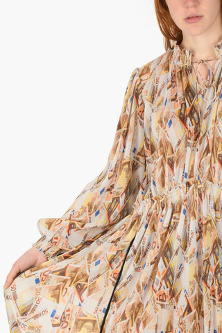 Bill Printed Pleated Midi Dress