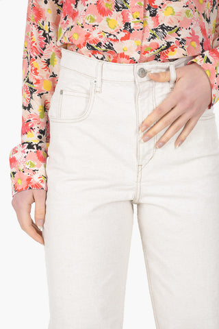 ETOILE Linen Blend CORFY High Waist Straight Jeans