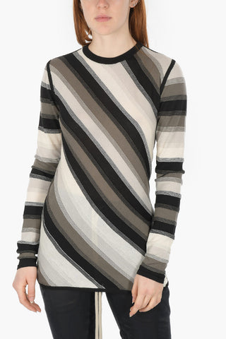 PHLEGETHON Crew Neck Oblique Striped Sweater