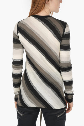 PHLEGETHON Crew Neck Oblique Striped Sweater