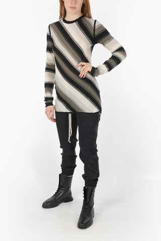 PHLEGETHON Crew Neck Oblique Striped Sweater