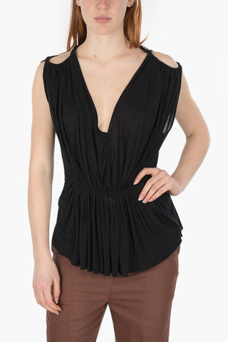 PHLEGETHON Top HELENA con Dettaglio Plissè e Spalle Cut-out