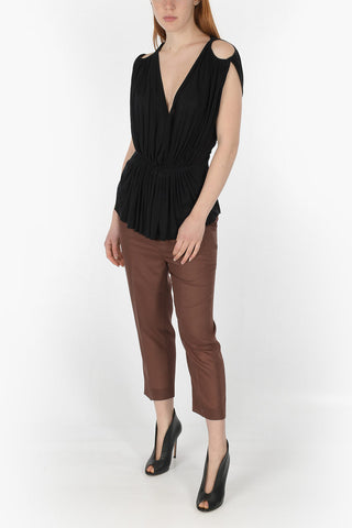 PHLEGETHON Top HELENA con Dettaglio Plissè e Spalle Cut-out