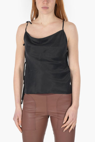 PHLEGETHON Lace up Side TACO Satin Top