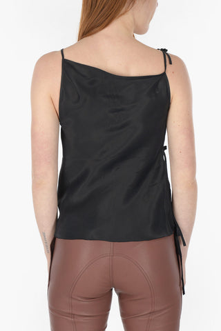 PHLEGETHON Lace up Side TACO Satin Top