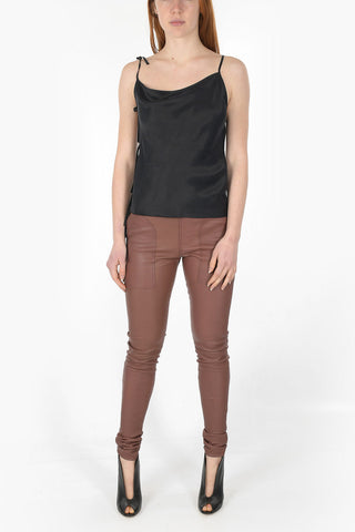 PHLEGETHON Lace up Side TACO Satin Top
