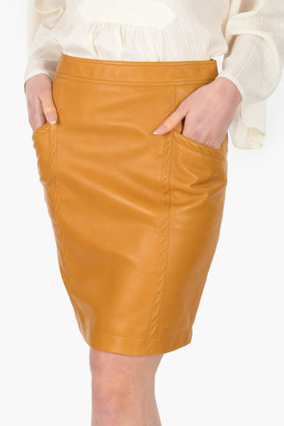 Longuette in Pelle con Zip Posteriore