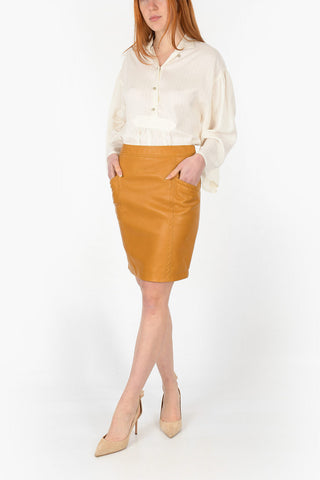 Longuette in Pelle con Zip Posteriore