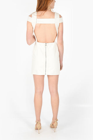 Bare Back Cold-shoulder Denim Dress
