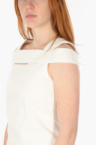 Bare Back Cold-shoulder Denim Dress