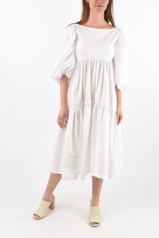 bow backline balloon sleeve organic cotton HELENA dress