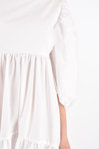 bow backline balloon sleeve organic cotton HELENA dress