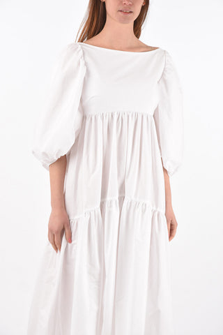 bow backline balloon sleeve organic cotton HELENA dress