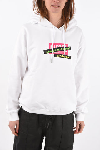 felpa oversized F-ANG-R20 con stampa e cappuccio
