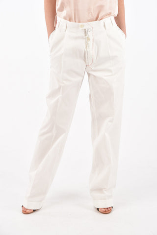 MM1 pantaloni dritti con cuciture a vista
