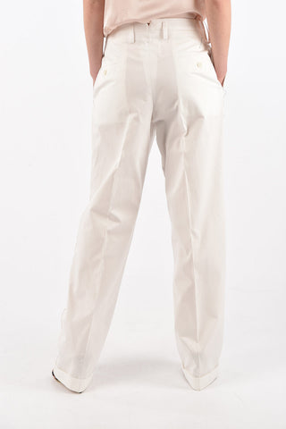 MM1 pantaloni dritti con cuciture a vista