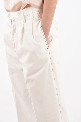MM1 pantaloni dritti con cuciture a vista