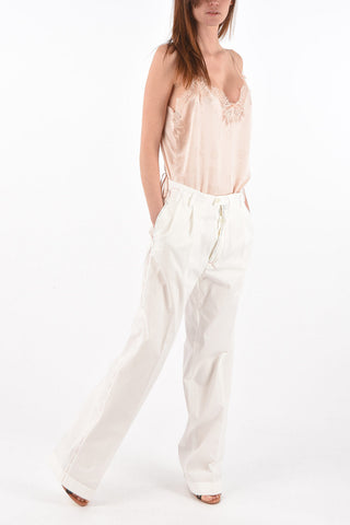 MM1 pantaloni dritti con cuciture a vista