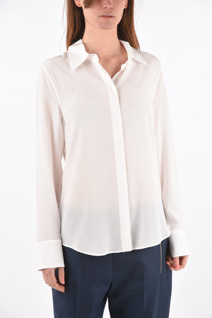 Hidden Buttoning Silk Shirt