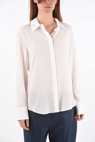 Hidden Buttoning Silk Shirt