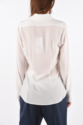 Hidden Buttoning Silk Shirt