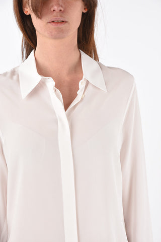 Hidden Buttoning Silk Shirt