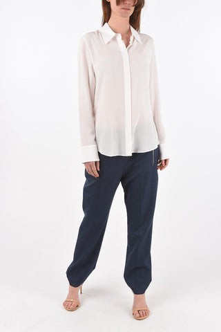 Hidden Buttoning Silk Shirt