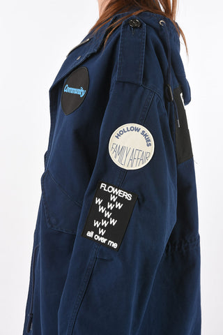 hidden closure medium length parka