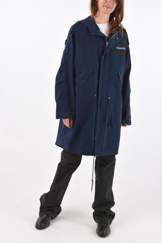 hidden closure medium length parka