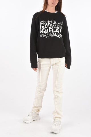 MM1 felpa girocollo oversize con stampa logo