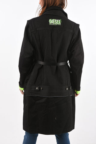 Double Layer  W-CHARIE balmacaan coat with belt